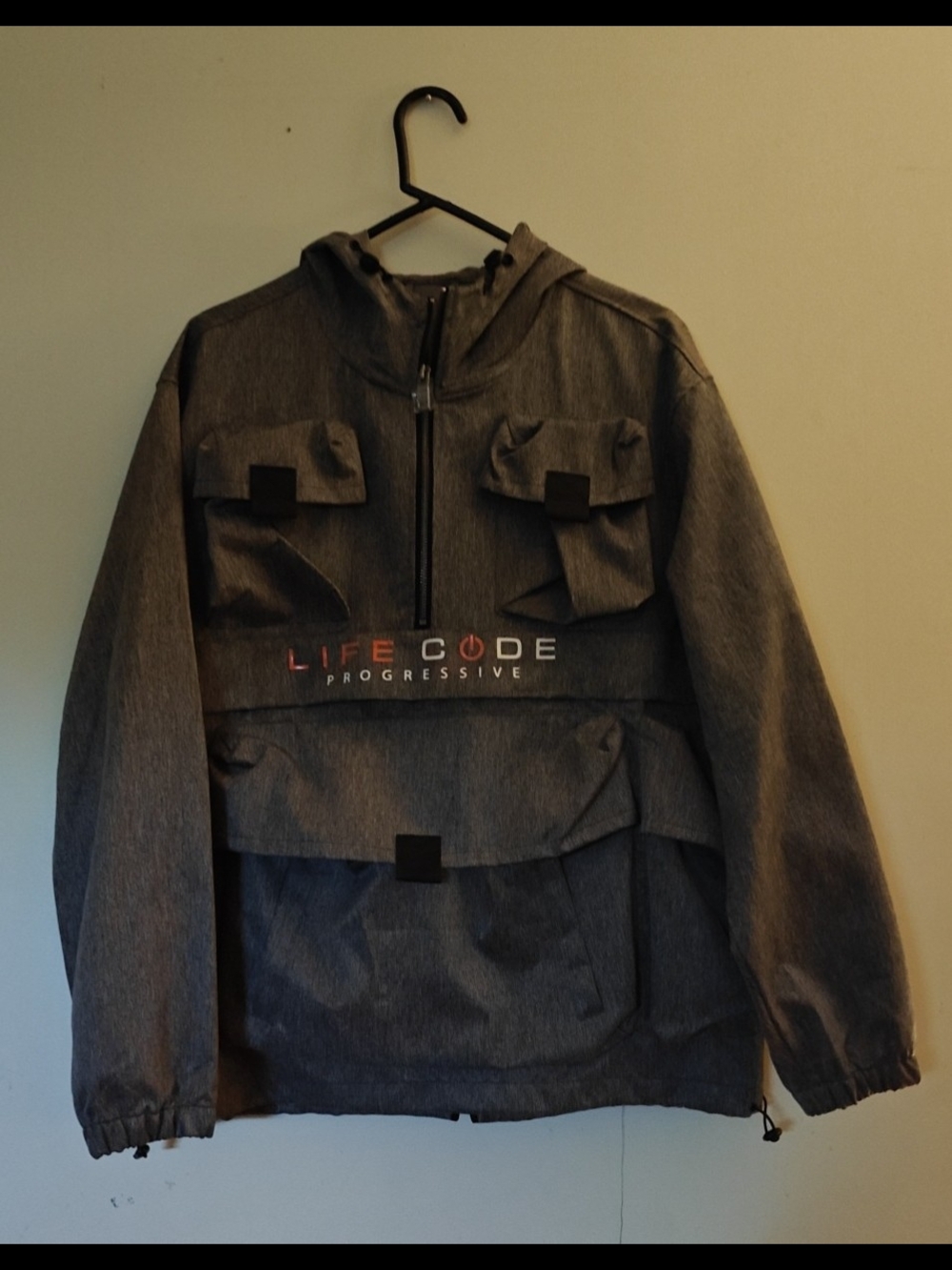 Life Code Progressive Men's Gray Lightweight Hooded Jacket